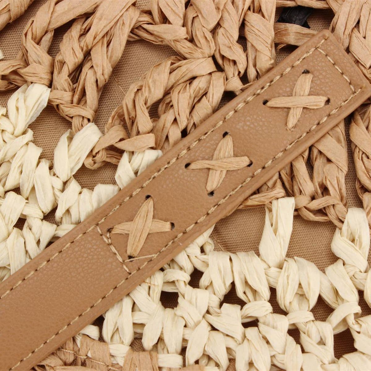 ACCITY - Wholesale Beach Bag - SIMPLE ROUND SHOULDER STRAW BAG_CWAB20166