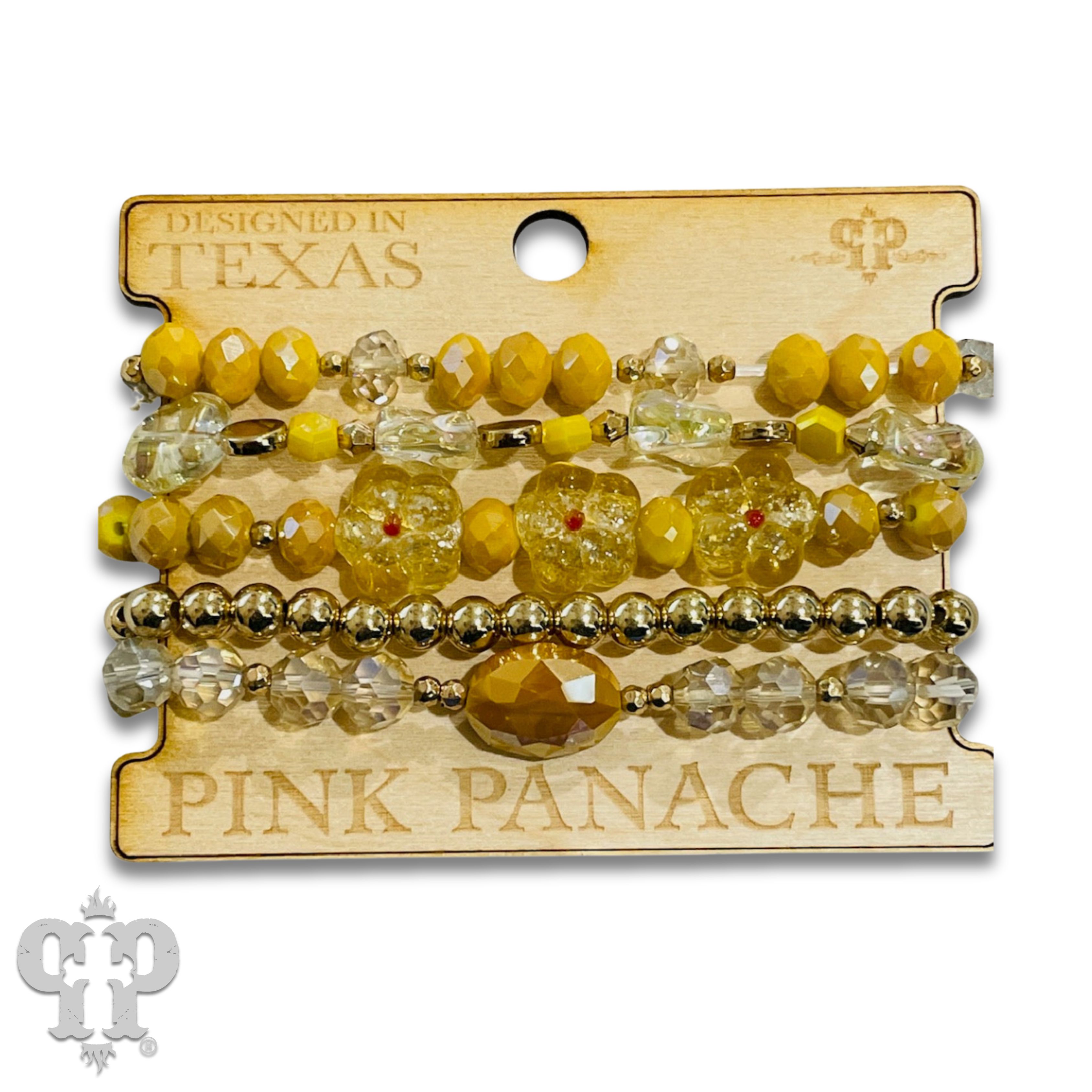 Pink Panache Brands - Wholesale Jewelry Set - Glass bead variety mix bracelet stack - LC1