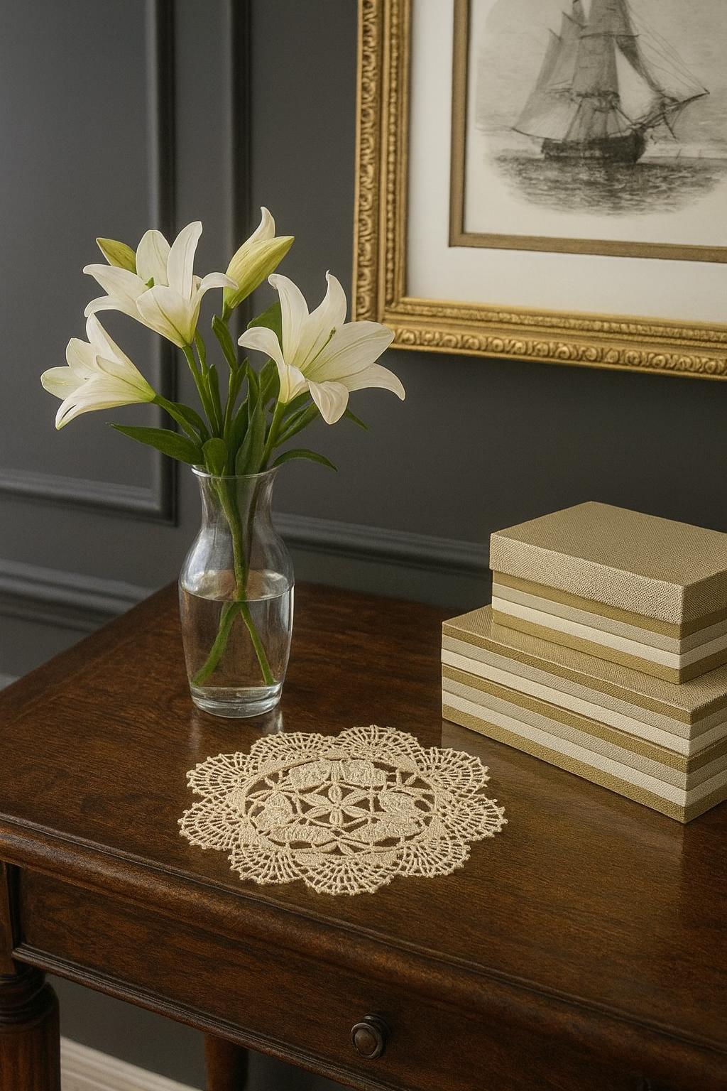 Fennco Styles - Vendita all'ingrosso Centrino - Centrino in cotone con pizzo Cluny beige da 6"0