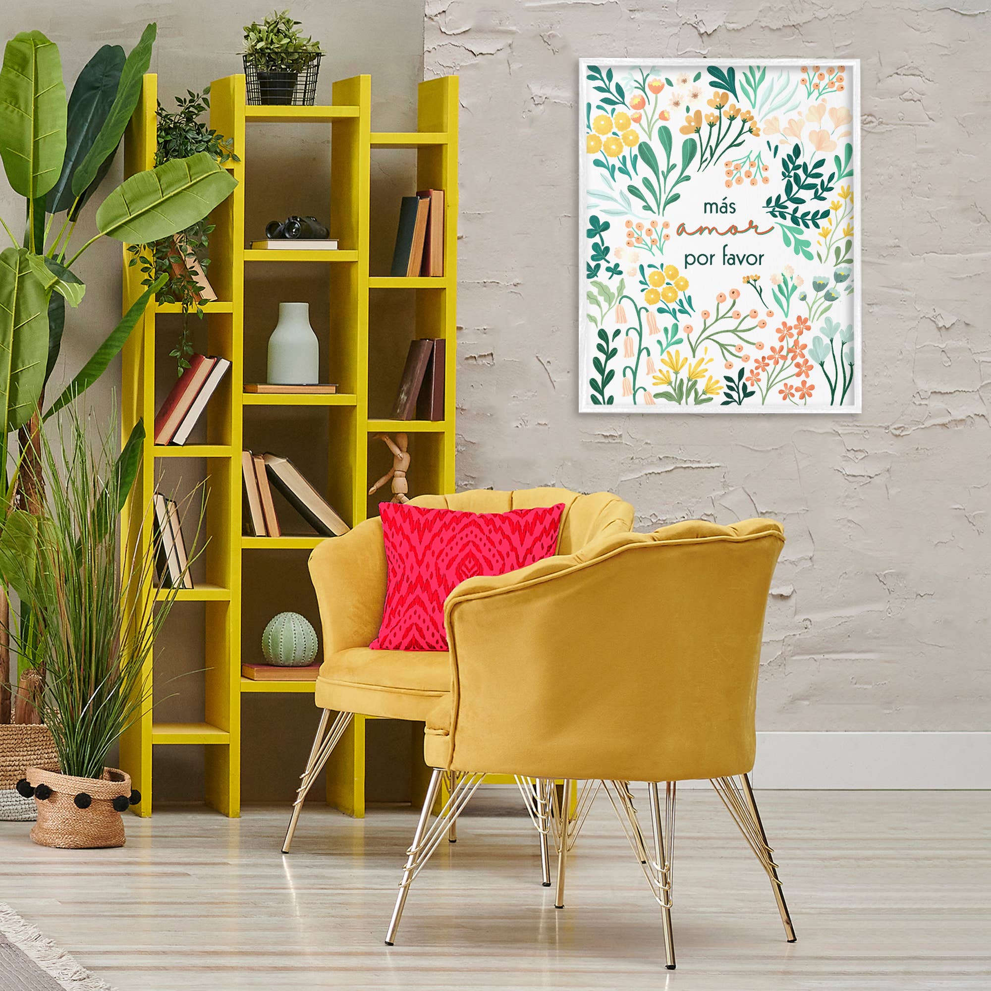 Stupell Industries – wholesale Väggdekor - Barn och baby – More Love Por Favour Blommor Framed Giclee Art35