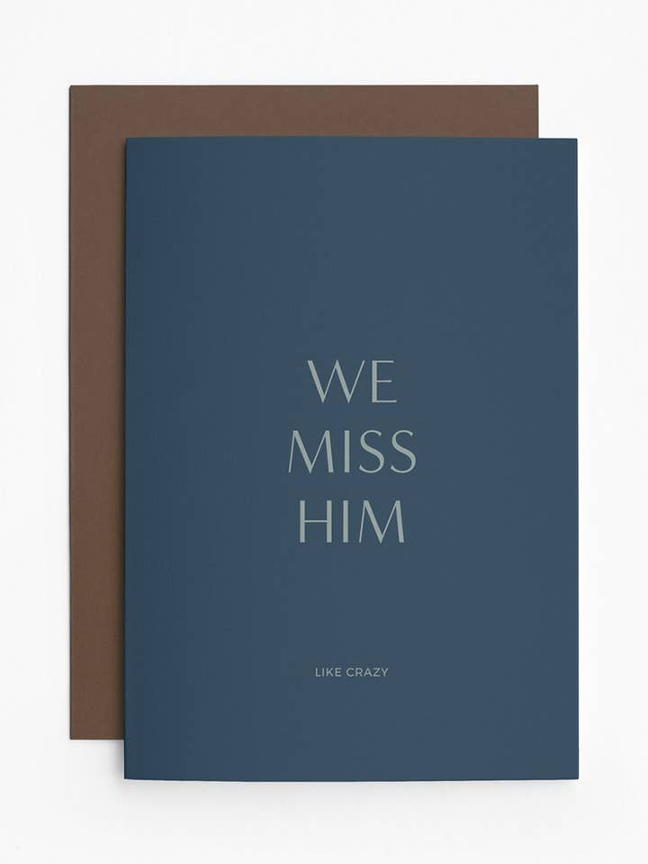 Biglietto «Missing Him» per la vendita all'ingrosso da parte di heartfelt paper & co