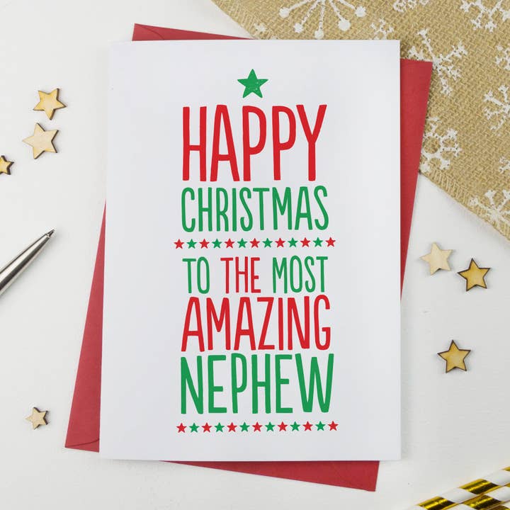 Amazing Nephew Christmas Card for wholesale by A is for Alphabet Ltd