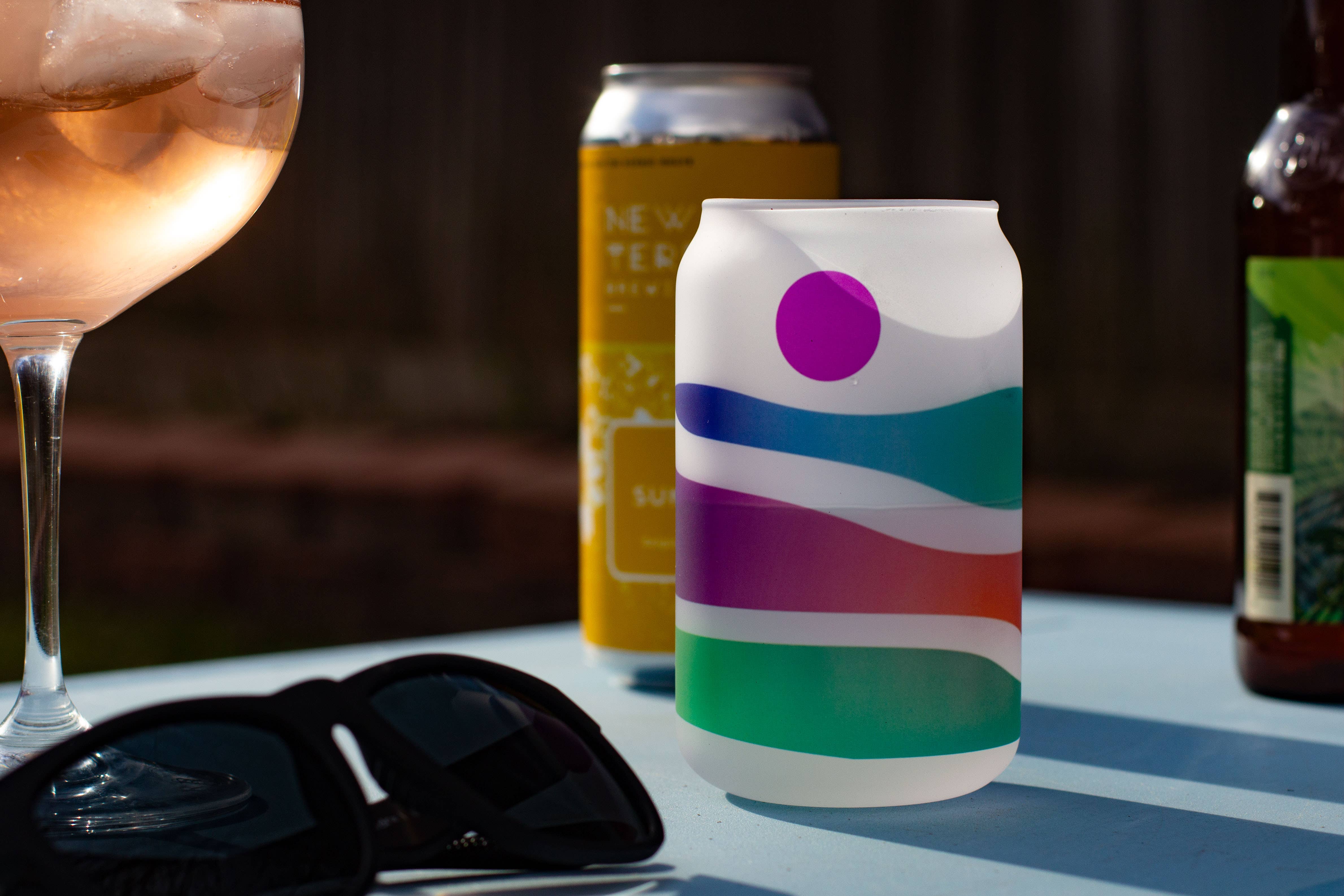 Human Nature Designs - Wholesale Beer Glass/Mug - Colorful Mountain Beer Glass - Colorful Glassware5