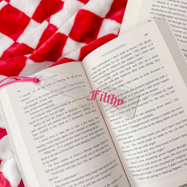 Between The Ink - Wholesale Bookmark - Filthy - Clear Glitter Paddle Bookmark