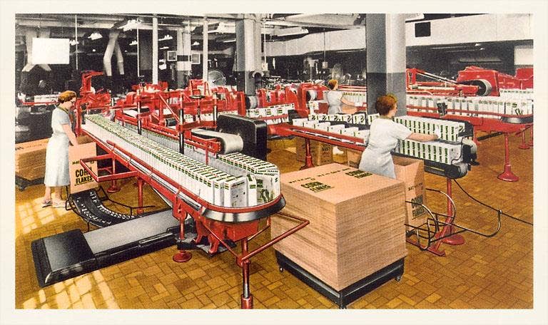 Found Image Press – wholesale Postcard – Postcard IF-128 Cereal Packaging Plant0