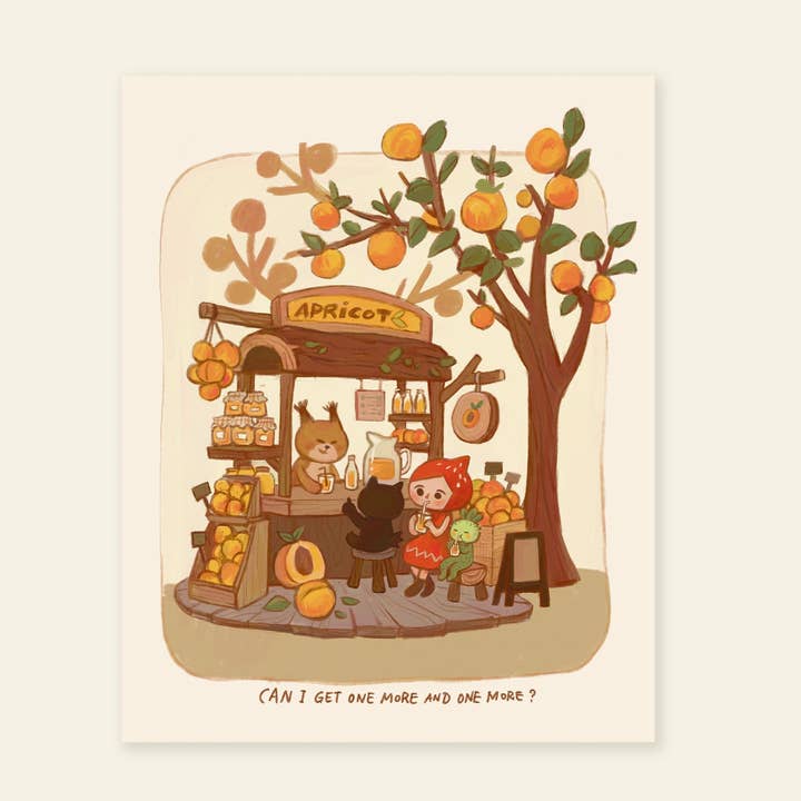 8x10" Apricot Juice Bar - Giclée Print for wholesale by MoonQi.Art LLC