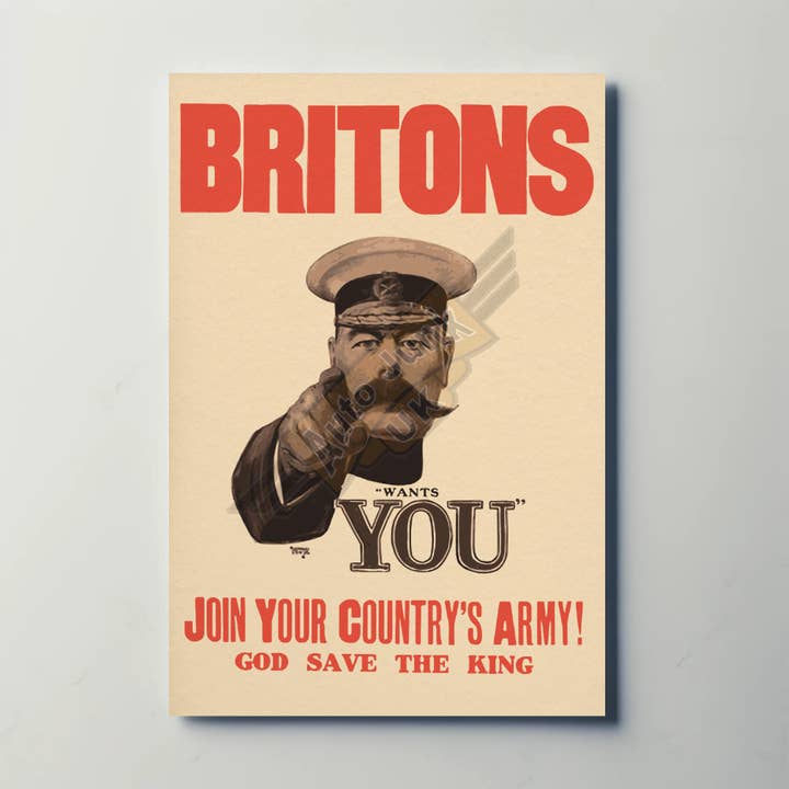 Britons We Want You Lord Kitchener WW1 Metal Sign for wholesale by Auto Junk UK Ltd