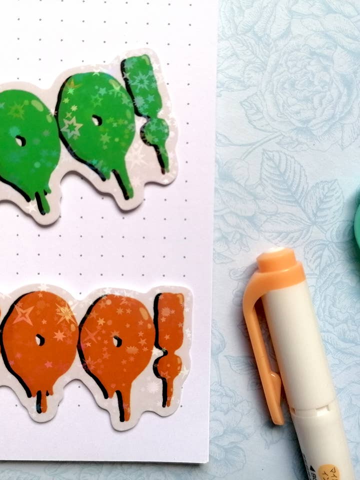 Holographic Halloween Stickers, Boo Sticker, Waterproof for wholesale by KimspirationCrafts