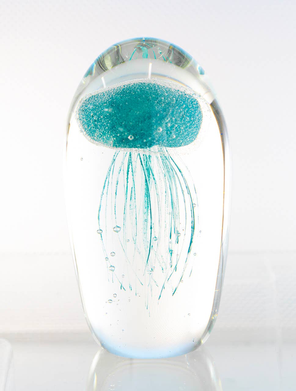 Sea Creations - Wholesale Decorative Tabletop Object - Glass Jellyfish 6 1/2” Blue0