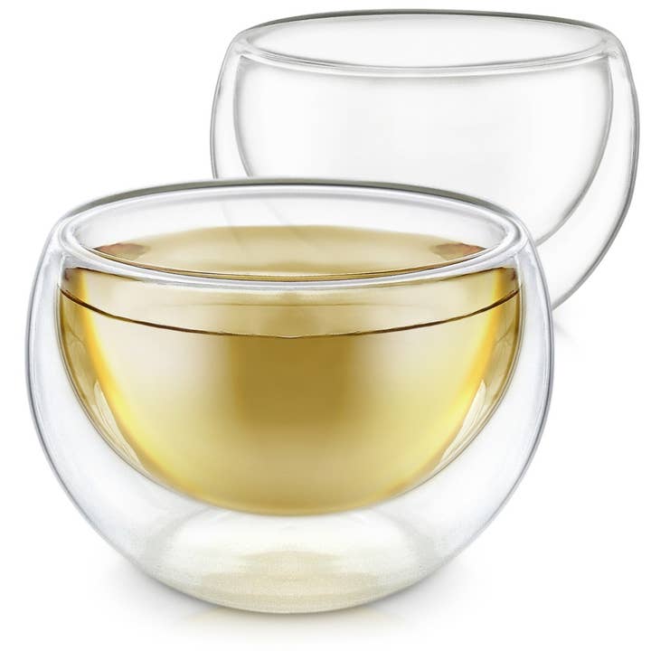Teabloom Classica® Double Wall Glass Tea Cups Set Of 2 for wholesale by Teabloom