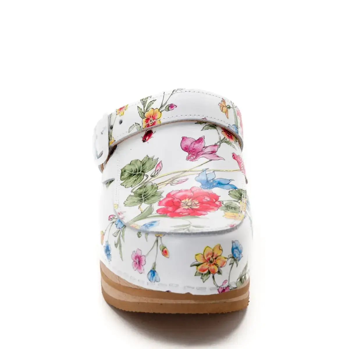 West Rose abbigliamento professionale - Vente Sabots – femme - Sabots en bois avec ressort Baldo 5-19 à motif floral1