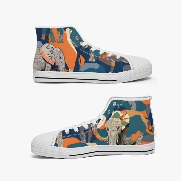 Save The Elephants - Kibo Canvas High Tops for wholesale by Alma