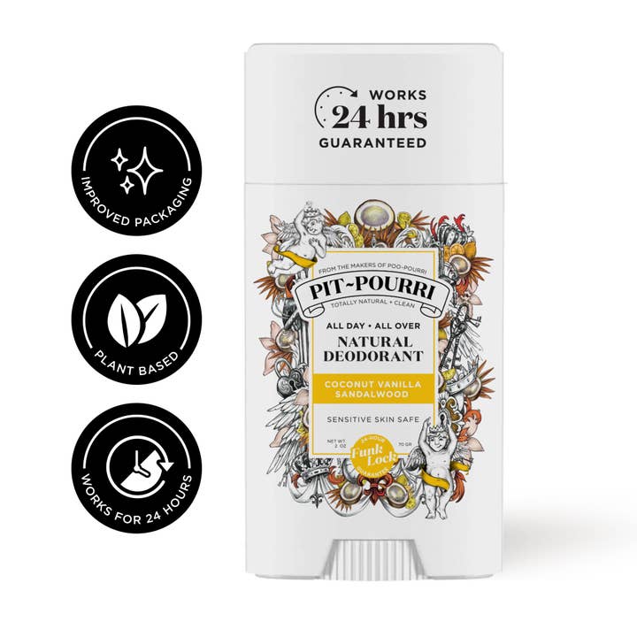 ~Pourri - Wholesale Deodorant - Unisex - Pit~Pourri Coconut Vanilla Sandalwood Natural Deodorant 2oz2