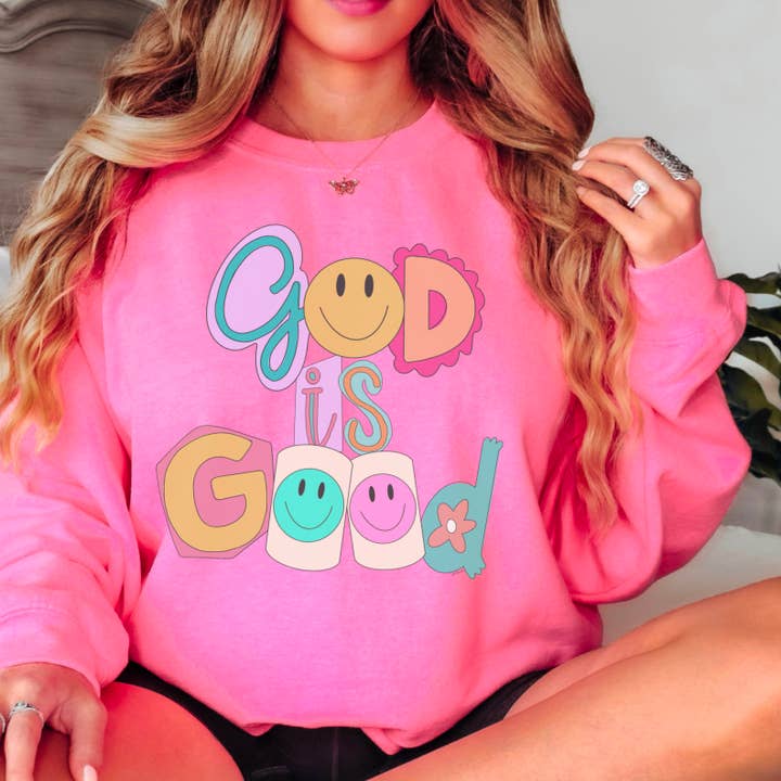 Shoppe SHC - Wholesale Grafisch sweatshirt - Dames - Christian kleding | Sweatshirt met God Is Good opdruk7