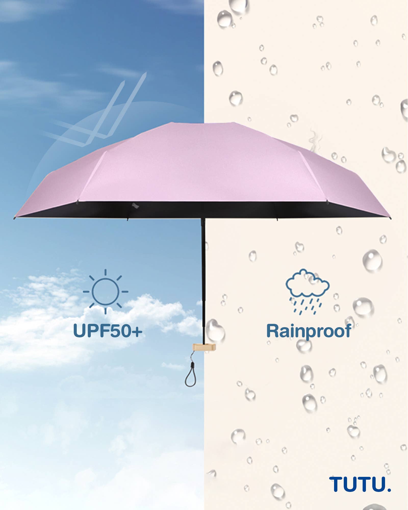 TUTU Home - Tableware & Decor - Wholesale Umbrella - Women's - "Carte" Pocket Mini Umbrella - Purple3