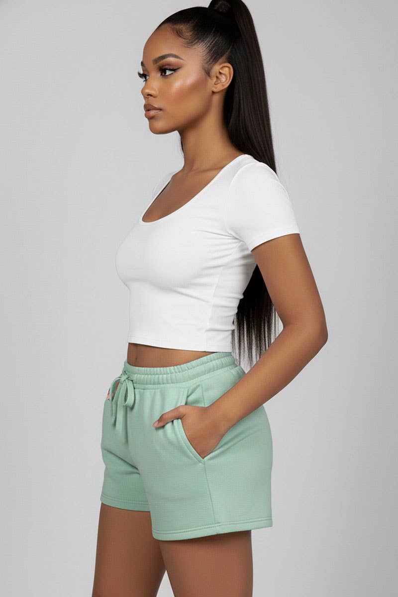 CAPELLA APPAREL - Wholesale Korte broeken - Dames - French Terry korte broek met verstelbare tailleband7