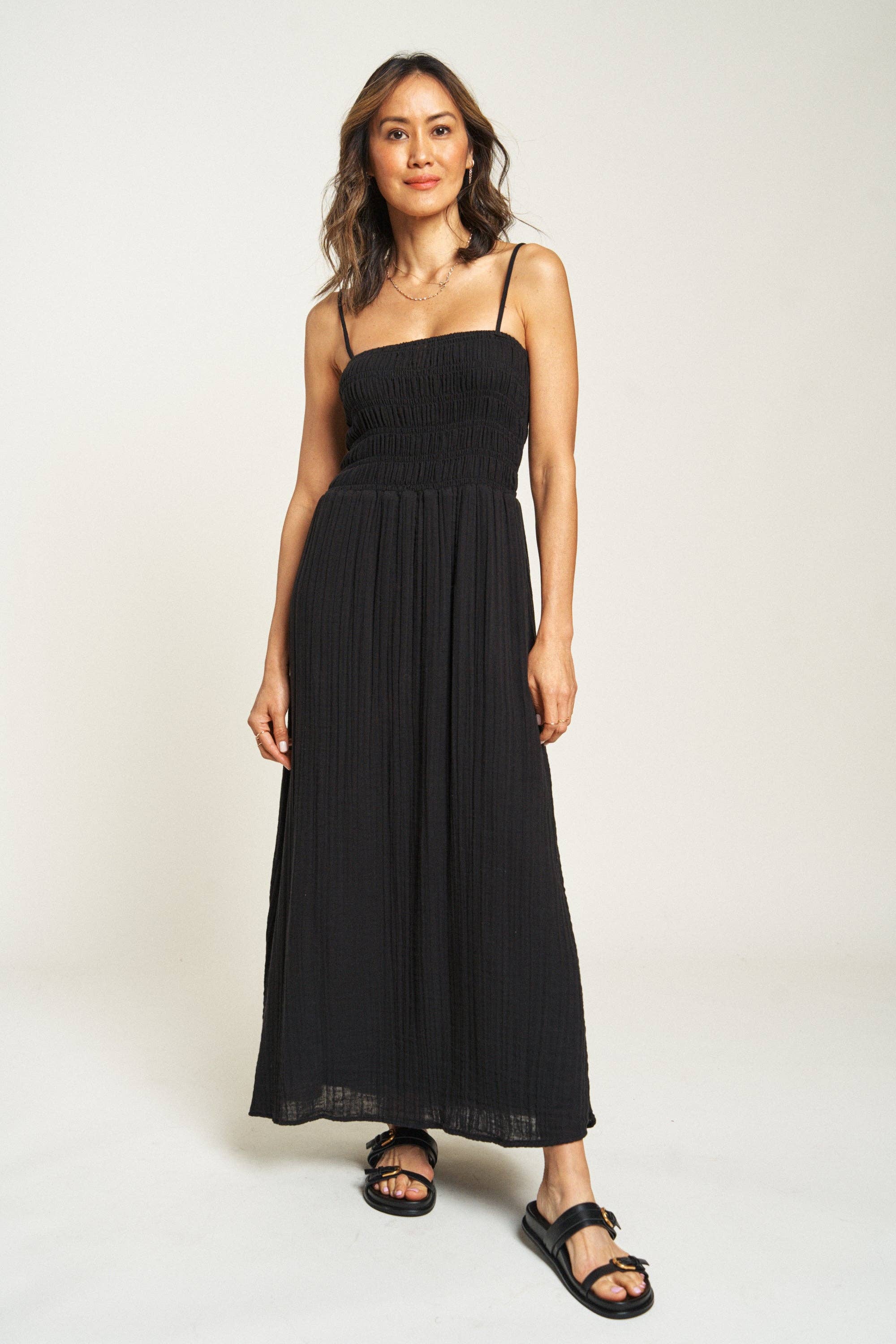 Maybrook Summer Maxi Dress, Black for wholesale on Faire4