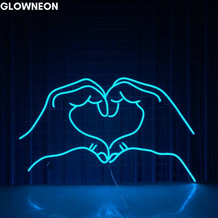 Handhjärta neonljus för bröllop och alla hjärtans dekor och presenter för wholesale av Glow Neon