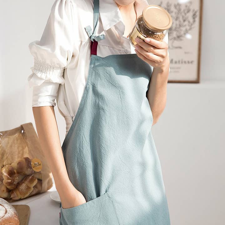 NINEXIS - Wholesale Apron - CWAB3991_COTTON AND LINEN SOLID COLOR ANTI-FOULING APRON7