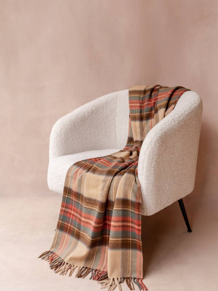 Cashmere Tæppe i Stewart Kjole Antik Tartan for engroshandel hos TBCo