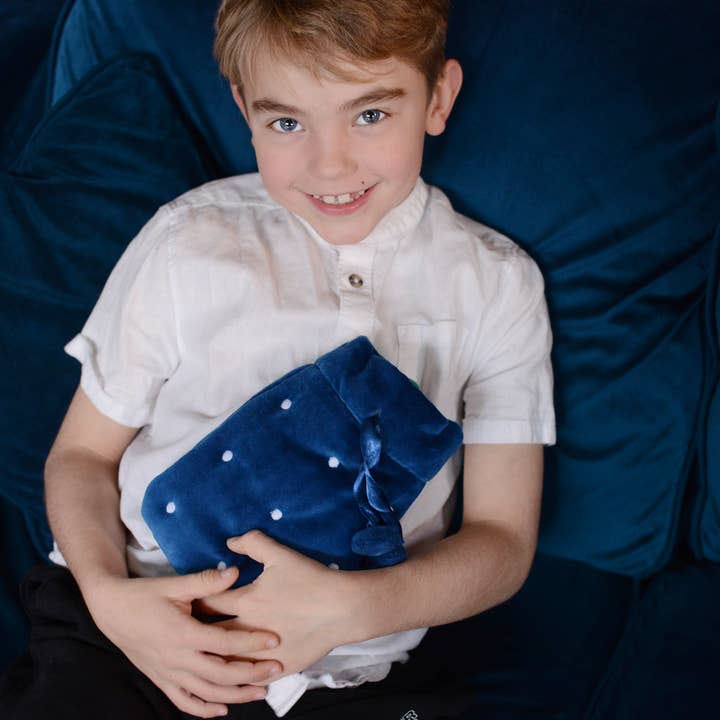 Blue & White Company - Wholesale Hot/cold compress - Embroidered Mini Velvet Hot Water Bottles, Cerulean Blue3