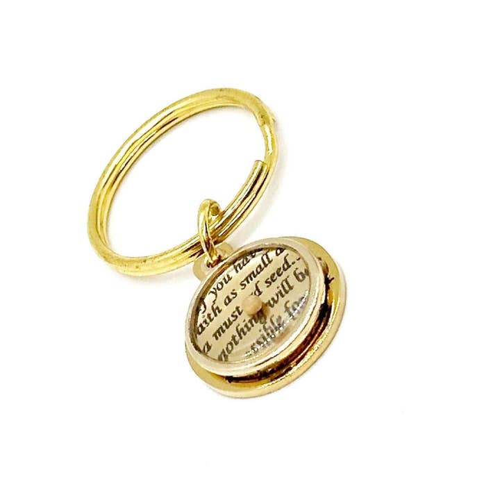 Mosterdzaad Goudkleurige Sleutelhanger, Mosterdzaad Geloof, Matteüs 17 20 Geschenk, Mosterdzaad Geschenken, Geloofsgeschenken, Christelijke Geschenken, Schriftgeschenk voor wholesale door JKCE Designs