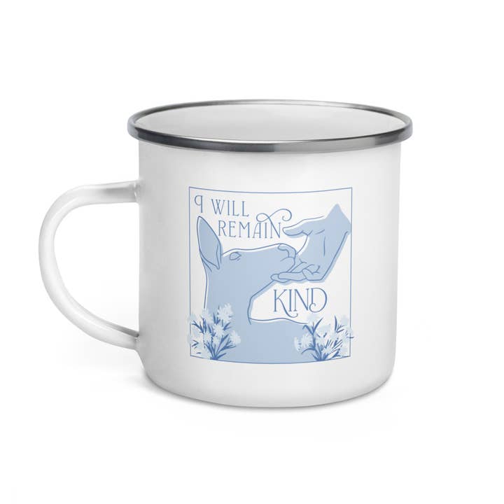 Jag Kommer Förbli Snäll (Blå) Emaljmugg för wholesale av Miss Elaneous Art