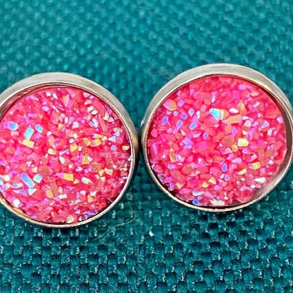 SMA Artistry Creations - Vendita all'ingrosso Orecchini a bottone - Orecchini a bottone cabochon scintillanti da 12 mm16