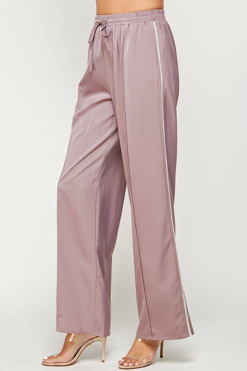 Strut & Bolt - Wholesale Pants - Women's - Rhinestone Trim Satin Track Pants19