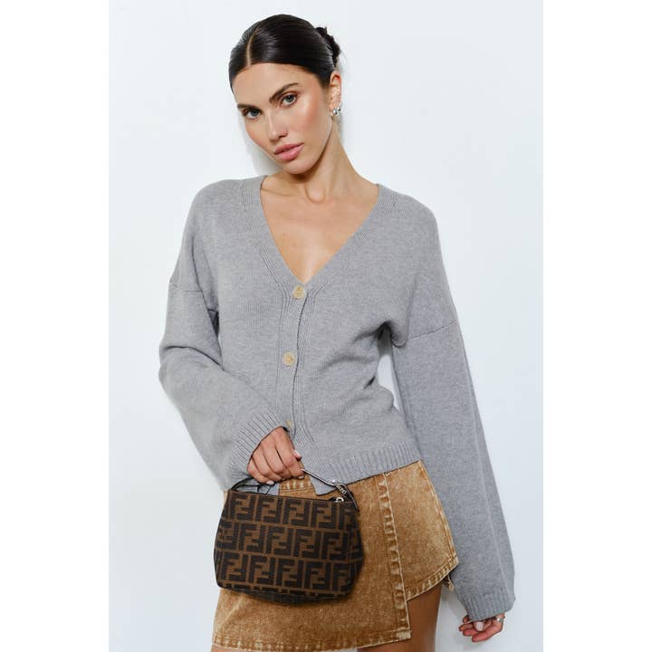 Cardigan ajusté en tricot Leighton pour la vente par Loucia