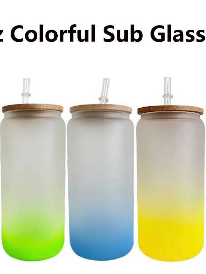 Frosted ombré glazen potten voor sublimatie voor wholesale door Crafting with CT