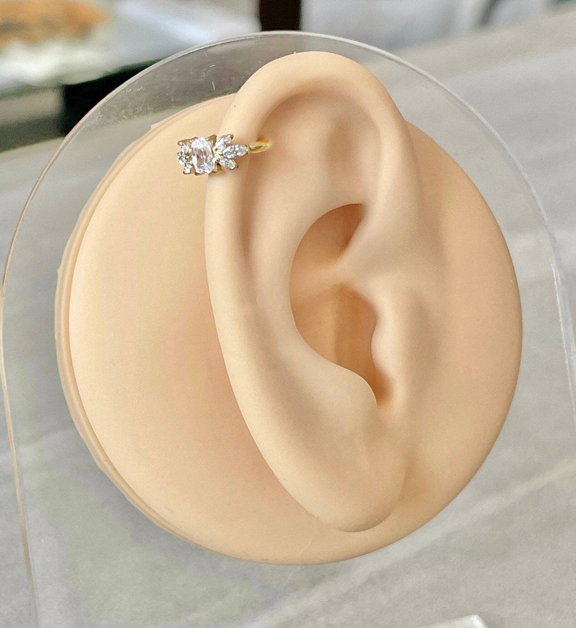 Elara Body Jewelry - Wholesale Single Earring - Gold Helix or Conch Earring (16G | 8mm or 10mm | Titanium | Gold or Silver)