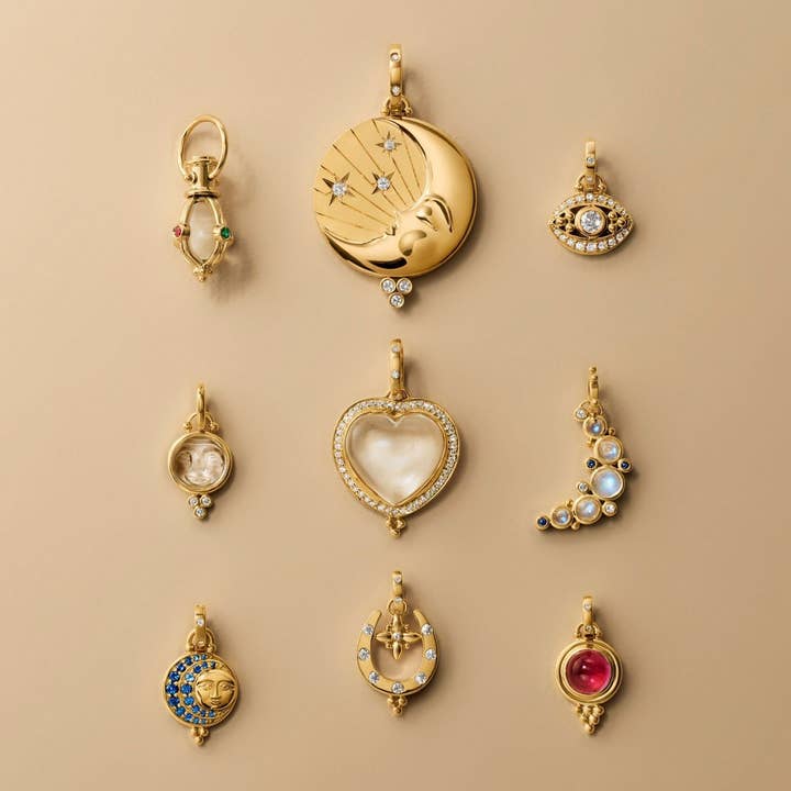 18K Star Moon Chain with Heart Pendant_CWAJE06182 for wholesale by ACCITY