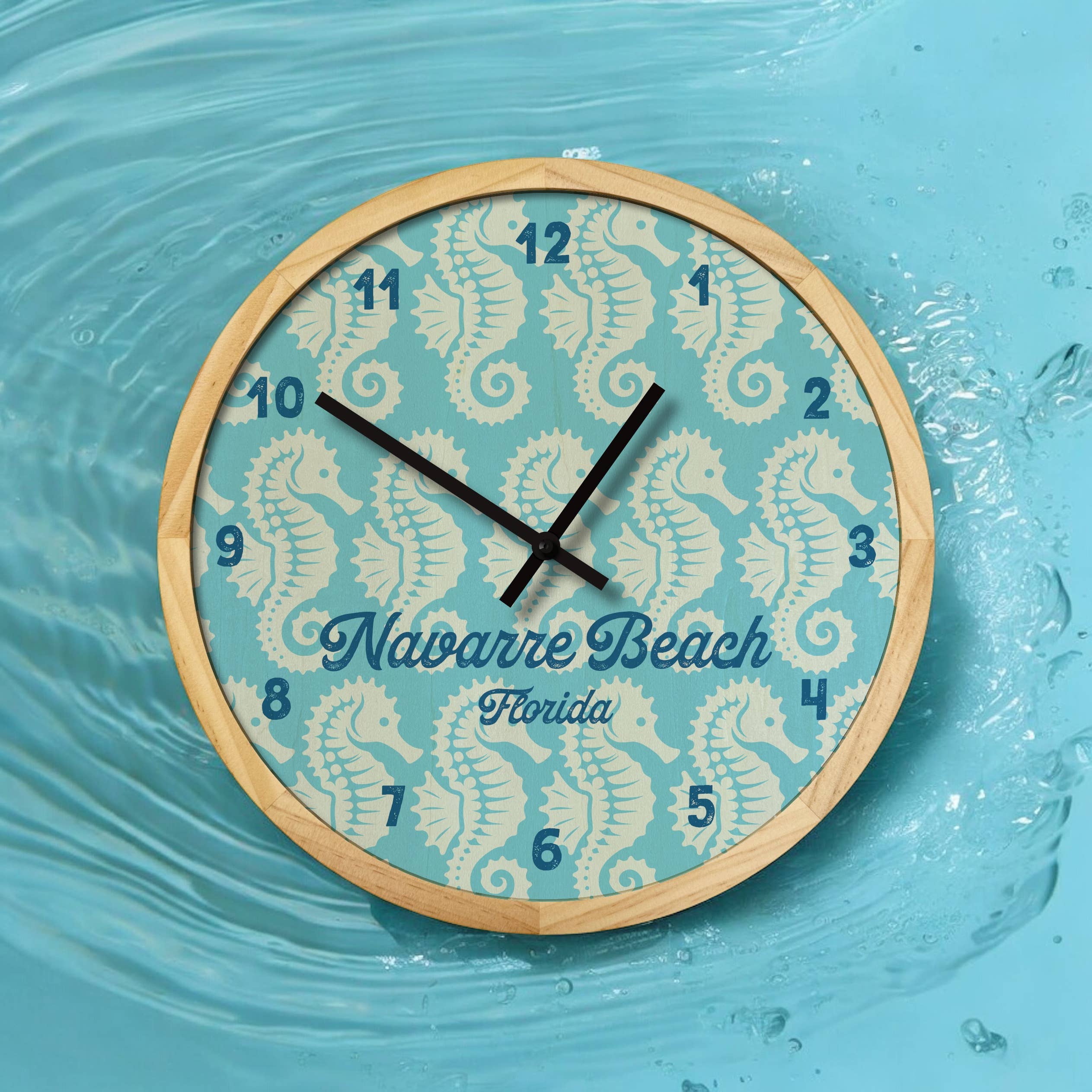 Local Time Clock Co. - Wholesale Muurklok - Gepersonaliseerde Seahorse wandklok - 12" diameter9