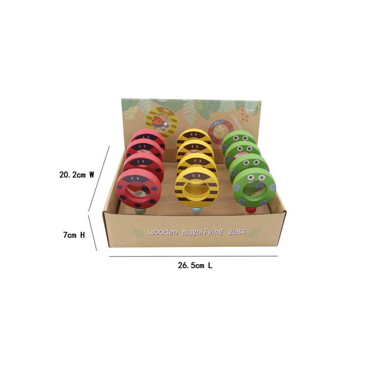 ToysLink - Wholesale Wood toy – Child - Wooden Magnifying Glass-Bee, Frog and Ladybug2