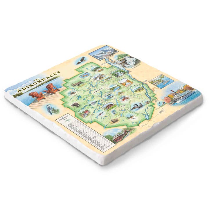 Adirondacks Naturstein-Untersetzer für den Großhandel von XPLORER MAPS