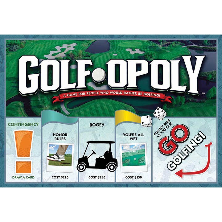 Outset Games and Cobble Hill Puzzles - Wholesale Board Game - Golf-Opoly Board Game, by Late for the Sky