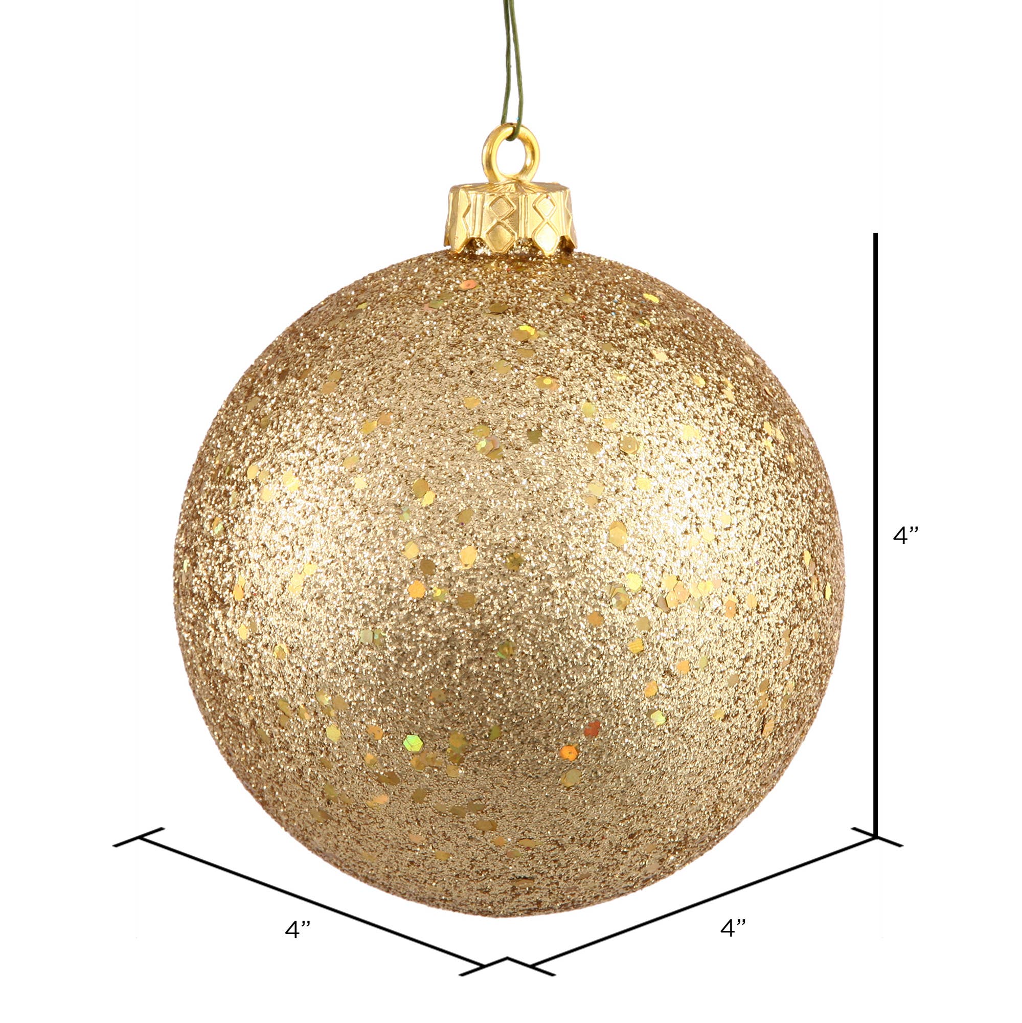 Vickerman 4" Gold Sequin Ball Ornament, 6 per Bag for wholesale on Faire1