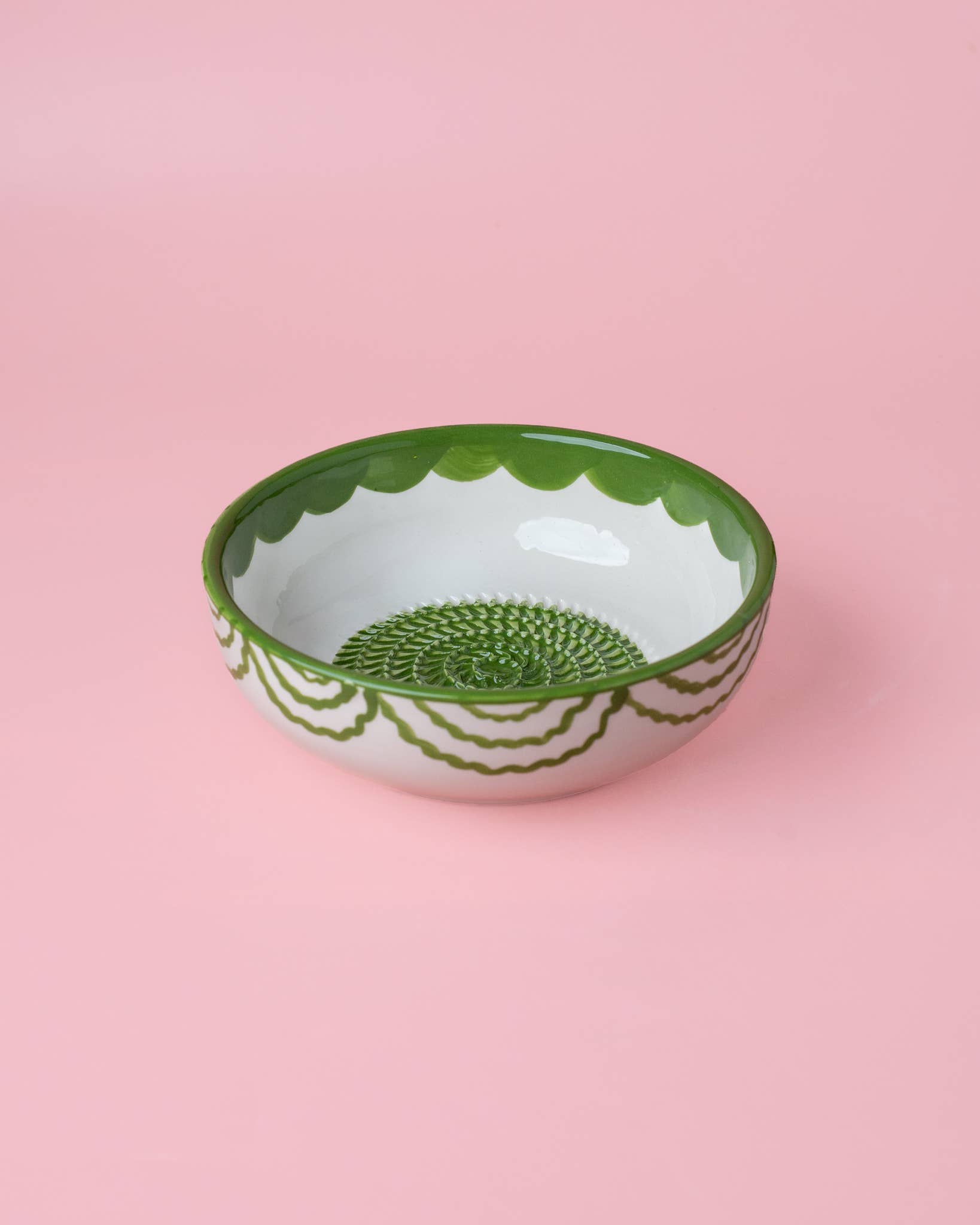 Alfar Tierra Cocida - Wholesale Grater - Vintage Pottery Grater Bowl – Green and White / ROOTS1
