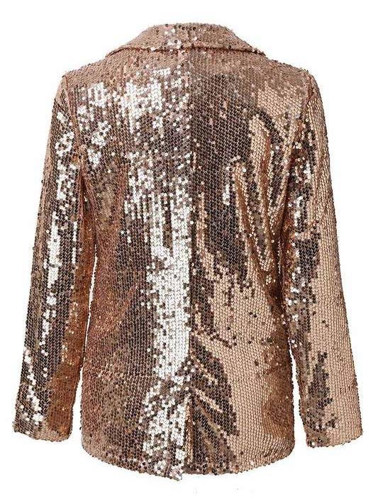 Flarix - Wholesale Jacket - Women's - sequin metallic long sleeve coat4