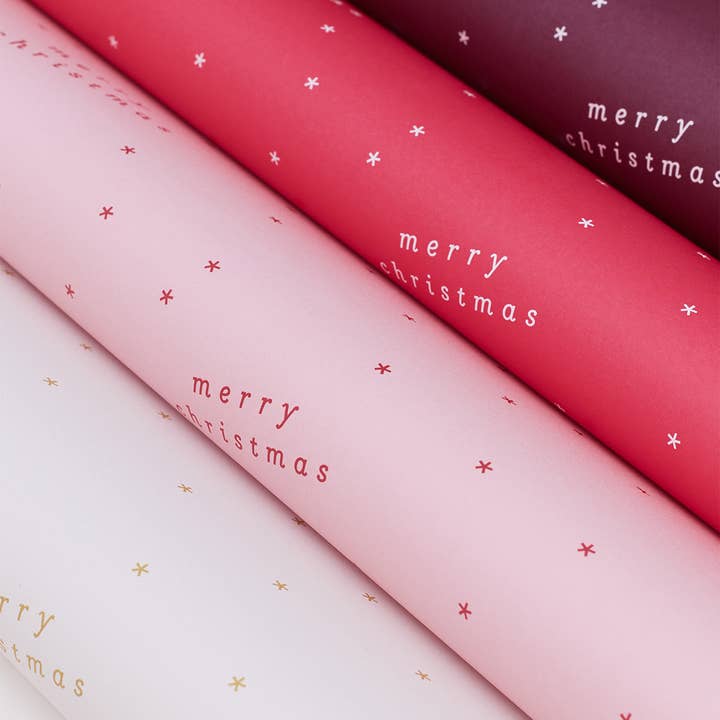 Another Loop - Wholesale Flat Wrap - Vintage Christmas Wrapping Paper Sheets | Pink Gift Wrap3