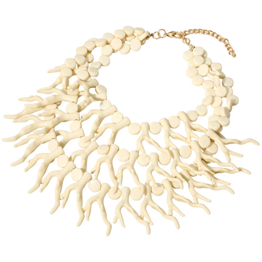 Sensibling Corp. - Wholesale Bib Necklace - Bold Layered Coral Statement Necklace4