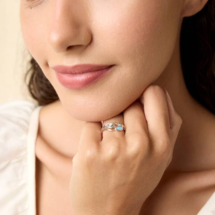 Banyan Jewellery - Wholesale Cocktail/statement ring - Handmade Sterling Silver Fire Opalite Ring3