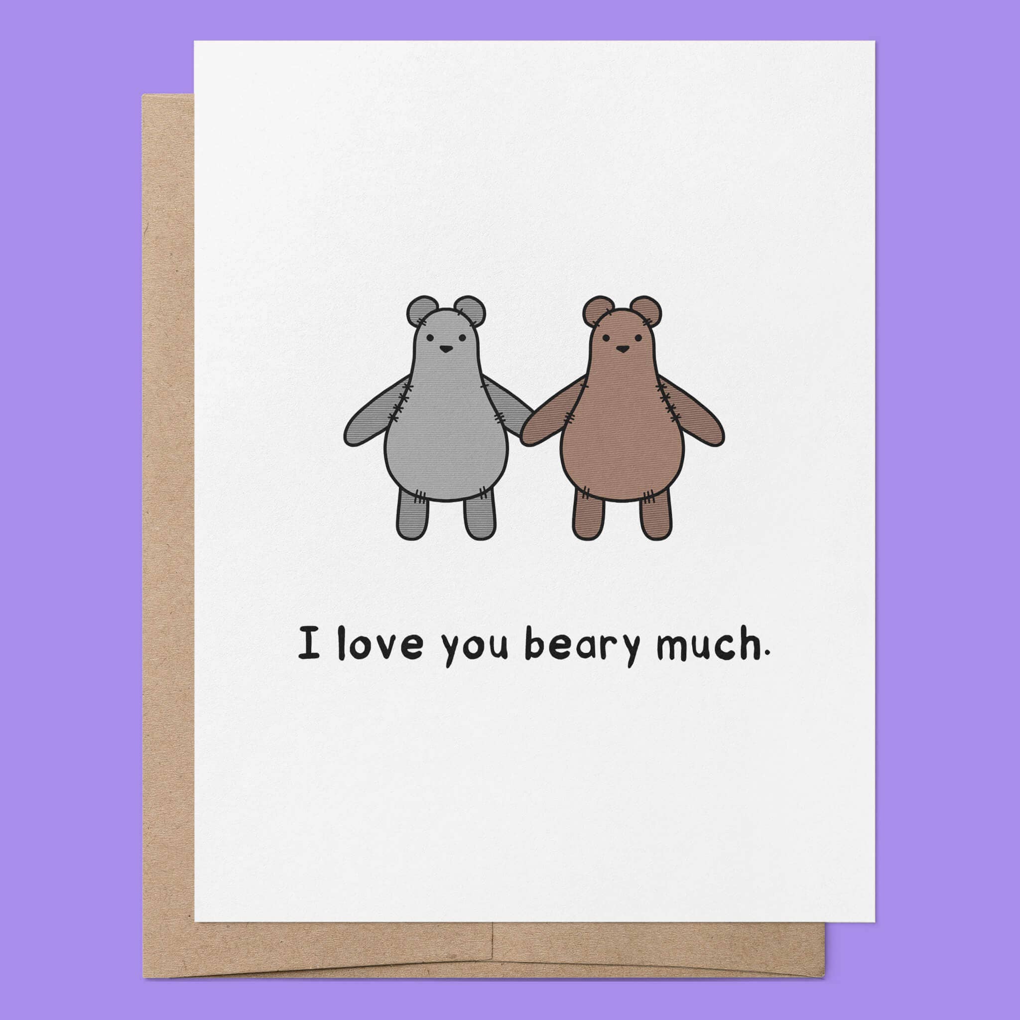That Queer Card Co - Wholesale Love Card - I Love You Beary Much | LGBTQ+ Gay Love Relationship Card2