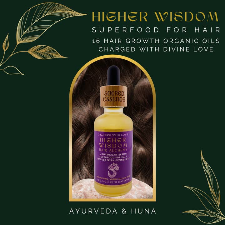 The Sacred Essence – wholesale Hårolja – HÖGRE VISDOM - 16 Kraftfull hårväxt och stärkande oljor2