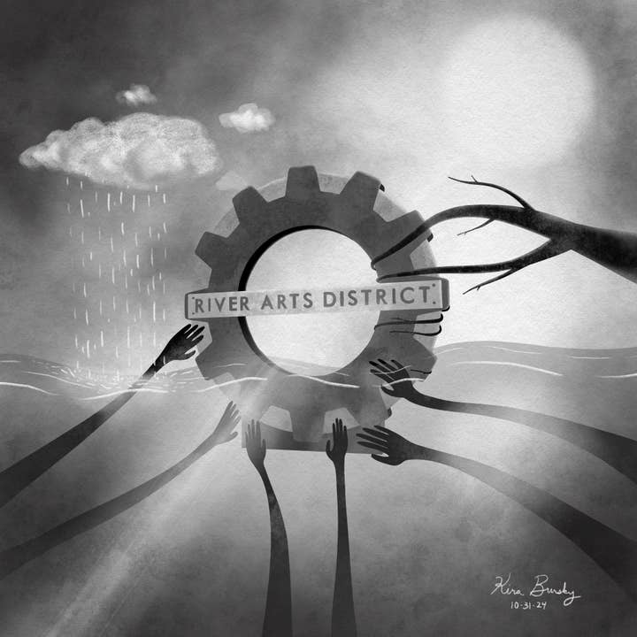 "River Arts District" - Signed Art Print for wholesale by All Around Artsy