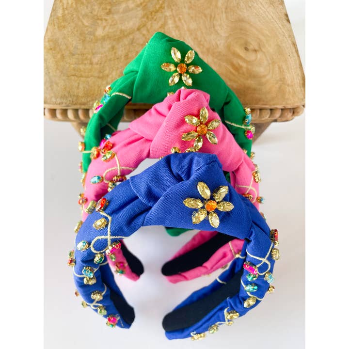 The Wildflower Company - Wholesale Fashion Headband - Women's - Rhinestone Embellished Christmas Light Headbands Knot Top