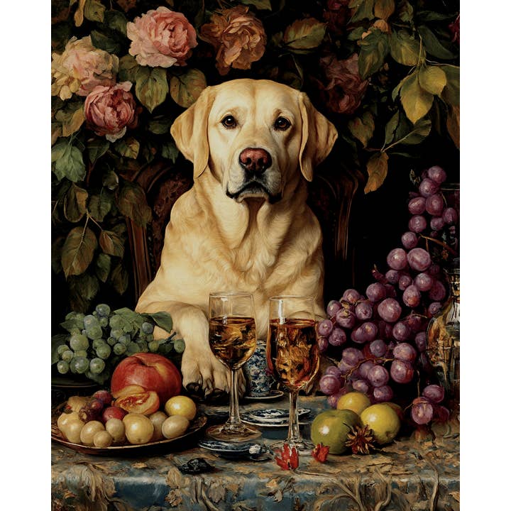 Mowbi - Wholesale Art Print - Classic Yellow Labrador Retriever - Pet Dog Still Life Wall Art Prints – 8″x10″ Artwork for 11″x14″ Frame