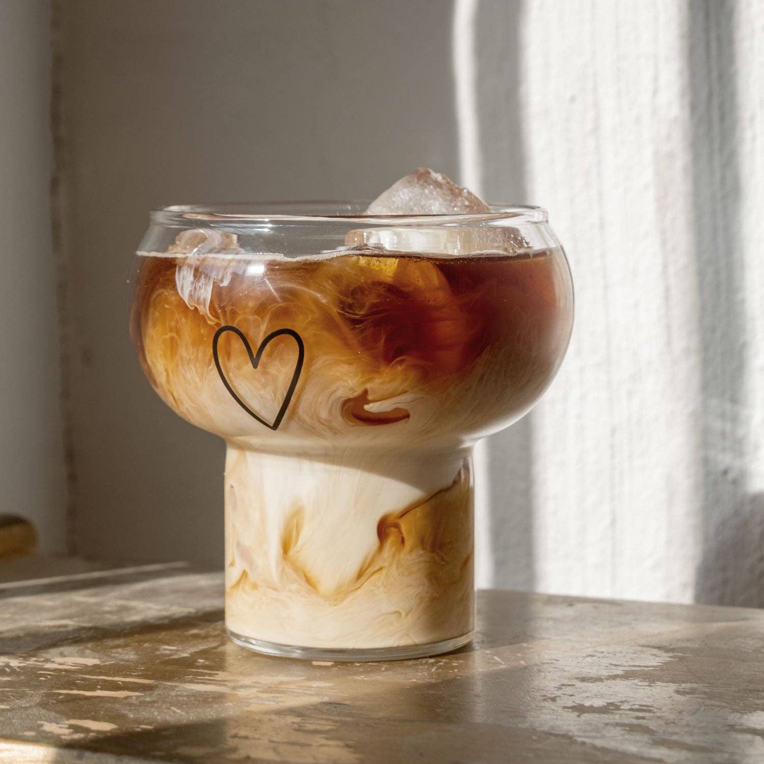 Eulenschnitt - Wholesale Drinking Glass/Cup - Bubble glass heart (VE = 6 pcs)1