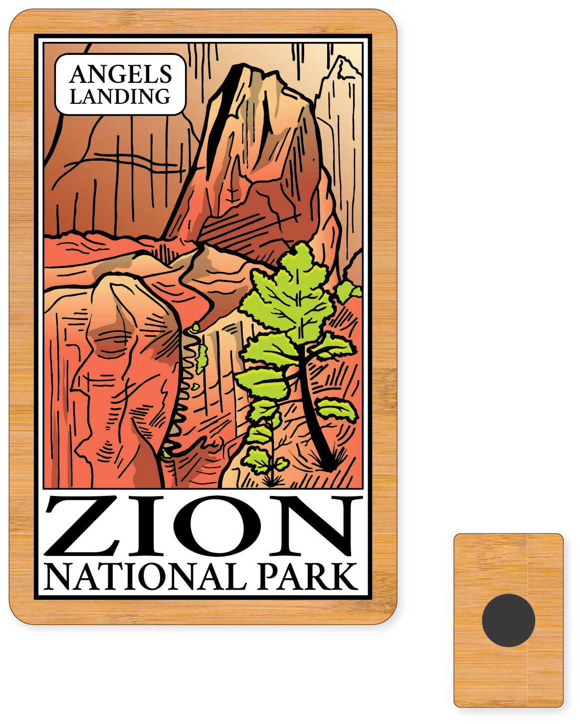 Morris Magnets – wholesale Magnet – Magnet - Zion Angels Landing Badge Variants3